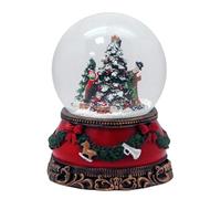 20223 Boule à neige pour décorer le sapin de Noël * sur socle nostalgique paysage hivernal maisons Noël hiver avec boîte à musique - 100 mm de large * 20223