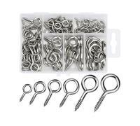 2023 - 100 Pcs Screw Eye, 2# 4# 5# 6# 8# 10# Metal Screw Hook Bolts Nickel Plated Hook