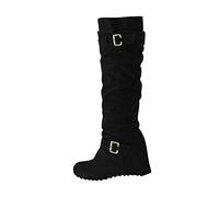 2023 Bottes De Bottes à Genoux High Plateforme Western Cowboy Boots ImperméAbles Slip Confortable Sur Les Chaussures D'Hiver Femmes Haute Talon Genou Mollet Motard Bottes Militaires Pointure