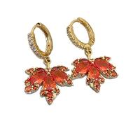 2023 Boucles d'oreilles à tige en feuille d'érable rouge pour femmes filles bijoux de mode oreille en cristal feuille pendentif gland oreille ornements