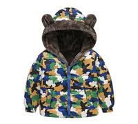 2023 Doudoune Enfant Fille Garçon Veste d'hiver Doublée Polaire Avec Capuche Fermeture éclair Manteau Peluche épaisse Matelassée Chaude d'extérieur Neige Vêtements Pour d'extérieur