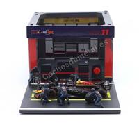 2023 Garage Pit Lane Red Bull Team RB19 Nº11 Sergio Pérez Avec Figurines de l'Éq
