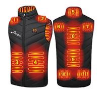 2023 Gilet Chauffant Polaire Sans Manche Homme Femme Avec Batterie Externe Incluse Veste Chauffante Polaire éLectrique 11 Zones de Chaleur Manteau Polaire Chauffant Hiver Pour Moto Chasse RandonnéE