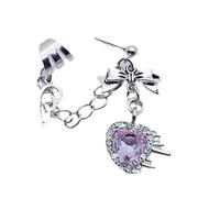 2023 Gothique Vintage Croix Chaîne Gouttes Boucles d'oreilles Amour Nœud Boucle d'oreille Clip d'oreille pour Filles Fête Hiphop Bijoux pour Femmes Fête Hiphop Cœur Boucles d'oreilles Balancer, taille