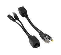 2023 Lot de 2 injecteurs PoE passifs PoE Kit injecteur PoE passif avec connecteur CC 5,5 x 2,1 mm Alimentation RJ45 par Ethernet
