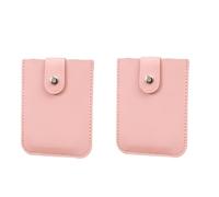 2023 Lot de 2 porte-cartes coulissants à fentes multiples avec porte-cartes extractibles, empilables en cuir bloquant la phase 10 (rose, taille unique)