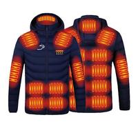 2023 Manteau Chauffante Homme à Capuche Veste Chauffante Veste Chaude avec 19 Niveaux de Chauffage,Interface USB,Hommes Femmes Hiver Veste Chauffant USB Vêtements Chauffant Hiver Chaud Léger Manteau