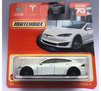 2023 Matchbox Tesla Model S Blanc 86/100 (carte courte) HLC59