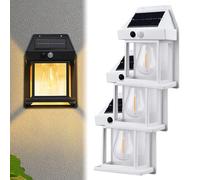 2023 New Outdoor Solar Wall Lamp, Solar Tungsten Wall Light, Wireless Dusk to Dawn Motion Sensor, Waterproof Outdoor Solar Motion Sensors Wall Lights (3 Pcs,White)