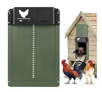2023 New Porte Poulailler Automatique, Porte pour Poules, Automatique Poulailler Porte en, Etanche avec Capteur de Lumière Porte De Poulailler à Induction à Pile (Vert)