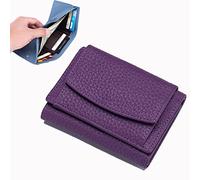 2023 New Unisex Anti-Credit Card Fraud Folding Mini Wallet, Unisex Anti-Credit Card Fraud Multi-Compartment Wallet (Purple)