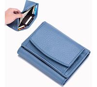2023 New Unisex Anti-Credit Card Fraud Folding Mini Wallet, Unisex Anti-Credit Card Fraud Multi-Compartment Wallet (Light blue)