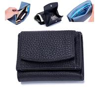 2023 New Unisex Anti-Credit Card Fraud Folding Mini Wallet, Women's Foldable Short Wallet, Vegan Mini Wallet for Women, Genuine Leather RFID Blocking Card Holder Organizer Pocket Mini Wallet (B)