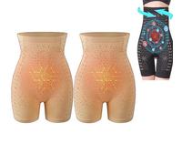 2023 Nouveau Body de contrôle du Ventre et de désintoxication pour brûler Les Graisses aux ions d'oxygène négatifs, Short de Mise en Forme de réparation de Fibres ioniques,L,2psc*Skin Color