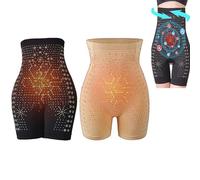 2023 Nouveau Body de contrôle du Ventre et de désintoxication pour brûler Les Graisses aux ions d'oxygène négatifs, Short de Mise en Forme de réparation de Fibres ioniques,M,1pscBlack+1psc*Skin Color