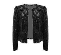 2023 Nouveau - Cardigan décontracté à paillettes scintillantes pour femmes, Noir , L
