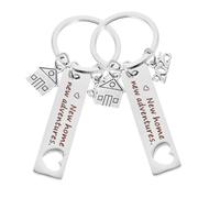 2023 NOUVEAU HOME Keychische Hauswarming Porte-clés en acier inoxydable - Nouvelle maison Nouvelle aventure Porte-clés Gamme de remise de diplôme Nouvelle maison Keyring Première