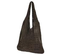 2023 Nouveau Sac de Plage Polyvalent Mode Tendance Sac Crochet Tricoté Voyage D'épaule Pour Femmes Filles Sac Trou Creux Grande Capacité Épaule, café