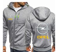 2023 Nouveaux sweats à capuche pour hommes pour OPel Full Zip Vestes Cardigans légers Sweat-shirts à capuche Pullers Warm Soft Tracksuit Spring Autumn Pullover-Light Gray||XL