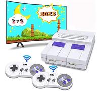 2023 Nouvelle console de jeu super rétro sans fil, mini console de jeux classique HDMI avec 2 contrôleurs sans fil, 16 bits et 8 bits Plug and Play, plus de 2 200 jeux vidéo, carte TF de 4 Go, cadeaux