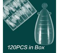 2023 Nouvelles Formes Supérieures D'ongles 120 Pièces Double Formes Faux Ongles Moule Pour Une Construction Rapide Formes D'extension Uv Gel Top Moules Ongles Étendre Moule - Type 120pcs K Box