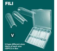 2023 Nouvelles Formes Supérieures D'ongles 120 Pièces Double Formes Faux Ongles Moule Pour Une Construction Rapide Formes D'extension Uv Gel Top Moules Ongles Étendre Moule - Type 120pcs V Box