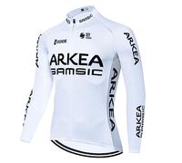 2023 Polaire thermique d'hiver Pro Team AEKEA White Manches longues Maillot de cyclisme pour hommes, Veste de cyclisme de route plus chaude Vêtements de cyclisme à séchage rapide (M)