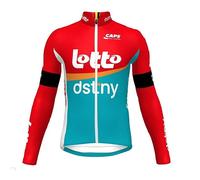 2023 Polaire thermique d'hiver Pro Team Lotto Dstny Manches longues Maillot de cyclisme pour hommes, Veste de cyclisme de route plus chaude Vêtements de cyclisme à séchage rapide (L)