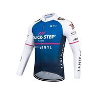 2023 Polaire thermique d'hiver Pro Team QUICK STEP Manches longues Maillot de cyclisme pour hommes, Veste de cyclisme de route plus chaude Vêtements de cyclisme à séchage rapide (2XL)