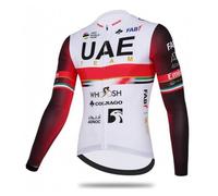 2023 Polaire thermique d'hiver Pro Team UAE Manches longues Maillot de cyclisme pour hommes, Veste de cyclisme de route plus chaude Vêtements de cyclisme à séchage rapide (2XL)