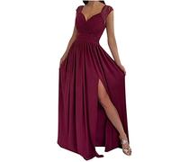 2023 Robe Femme Dos Nu Chic Elegante Robe Cocktail Femme Mariage Dentelle Grande Taille Robe Soiree De Gala Robe Longue Femme Cérémonie Sexy Fendue Couleur Unie Bal Mariage Cocktail Robe De Soirée