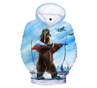 2023 Russie Ours Drapeau Russe Imprimé 3D Sweat À Capuche Hommes Mode Pull Décontracté Harajuku Streetwear Surdimensionné Veste Manteau color5,XXL