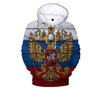 2023 Russie Ours Drapeau Russe Imprimé 3D Sweat À Capuche Hommes Mode Pull Décontracté Harajuku Streetwear Surdimensionné Veste Manteau color2,L
