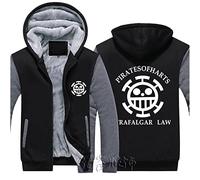 2023 Sweats à Capuche d’Hiver pour Hommes pour Trafalgar Law Zip Up Jacket Fleece Manteau Pullover Sweat Chaud Sweat-Shirt épais Heavyweight Outerwear Workout Tops-A||L