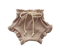 2023 Uni Tricoté Bois Oreille Dentelle Fille Cordon de Serrage Shorts Bébé Vêtements Taille 50, café, 0-6 mois