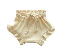 2023 Uni Tricoté Bois Oreille Dentelle Fille Cordon de Serrage Shorts Bébé Vêtements Taille 50, Wh2, 0-6 mois