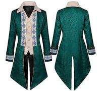2023 Veste Gothique Médiéval Homme Grande Taille Manteau Steampunk Renaissance Vintage Blazer Victorien Uniforme Carnaval Punk Costume Cosplay Halloween Mi-Longue Retro Mince Boutons Veste De Smoking