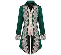 2023 Veste Gothique Médiéval Homme Grande Taille Manteau Steampunk Renaissance Vintage Blazer Victorien Uniforme Carnaval Punk Costume Cosplay Halloween Mi-Longue Retro Mince Boutons Veste De Smoking