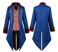 2023 Veste Gothique Médiéval Homme Grande Taille Manteau Steampunk Renaissance Vintage Blazer Victorien Uniforme Carnaval Punk Costume Cosplay Halloween Mi-Longue Retro Mince Boutons Veste De Smoking