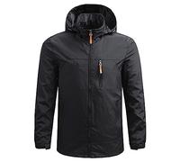 2023 Veste Imperméable pour Hommes Grande Taille avec Capuche Veste Coupe-Vent Fermeture Zippée Extérieur Randonnée Veste De Pluie Respirant Sport Poches pour Cyclisme Voyages Camping Pêche Vélo