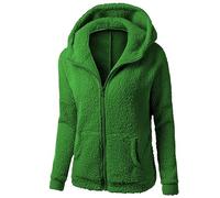 2023 Veste Polaire Femme Pas Cher Manteaux Polaire Zippée pour Femme Grande Taille Sweat A Capuche Femme Couleur Unie Chaude Sweats Manteau À Capuche avec Fermeture Éclair