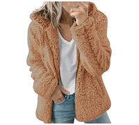 2023 Veste Polaire Femme Pas Cher Manteaux Polaire Zippée pour Femme Grande Taille Sweat A Capuche Femme Couleur Unie Chaude Sweats Manteau À Capuche avec Fermeture Éclair