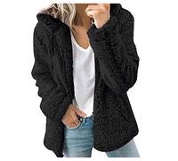 2023 Veste Polaire Femme Pas Cher Manteaux Polaire Zippée pour Femme Grande Taille Sweat A Capuche Femme Couleur Unie Chaude Sweats Manteau À Capuche avec Fermeture Éclair