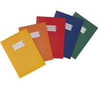 20230 Lot De 5 Protège-Cahiers A5 En Papier Marron Avec Champ D'étiquetage En Papier Recyclé Solide Et Couleurs Riches