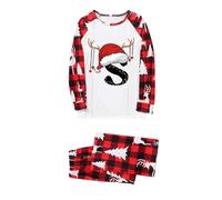 2024 26 mots anglais vêtements mère et enfant style papa famille assorti pyjama avec chien, Rouge, XXL