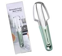 2024 3 en 1 Trancheuse à pastèque en acier inoxydable Outil de coupe multifonction Moulin à vent Ensemble de couteaux à fruits pour l'été Facile à utiliser Durable Maison Camping Réunions