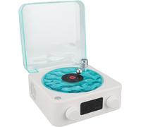 2024 Aqua Speaker,Waves Record Player,Record Player,Turntable Style Speaker with Night Light and Time Display. Small 3 in Multifunctional Stereo Speakers