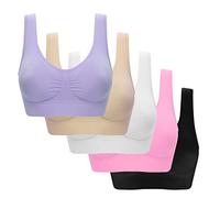 2024 Brassière Sport Femme Lot de 2/3/5 Soutiens-Gorge De Sport Yoga pour Femme - Soutien Moyen - Coussinets Amovibles Fitness Yoga Pas Cher Grande Taille