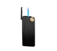2024 Briquet à jet coupe-vent avec meule en métal, briquet multifonctionnel rétro, torche au butane ultra-mince et portable, adapté aux bougies de camping et de randonnée en plein air (butane non incl