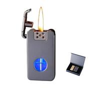 2024 Briquet multifonction en métal au kérosène à commande vocale, briquet visible, flamme douce, briquet coupe-vent portable réutilisable et réglable, adapté aux bougies, au camping (carburant non in